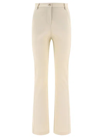 Pinko Flared Tricotine Trousers In Neutral