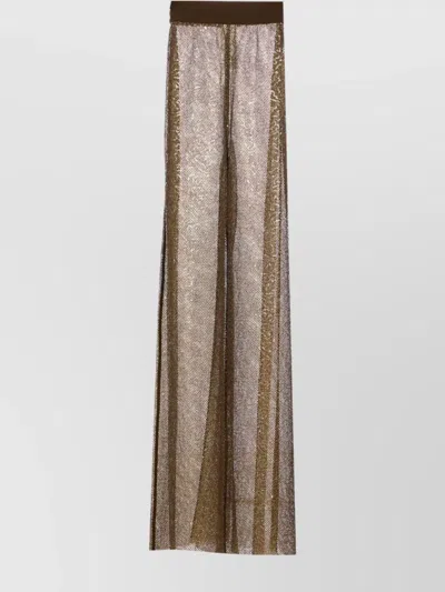 Pinko Flared Trousers Sequin Embellishment In Gold