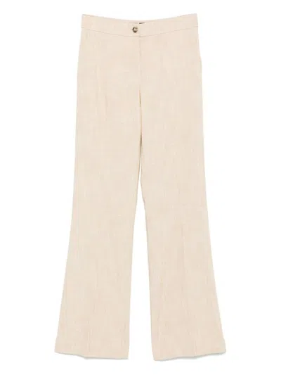 PINKO FLARED TROUSERS WITH FRONT BUTTON