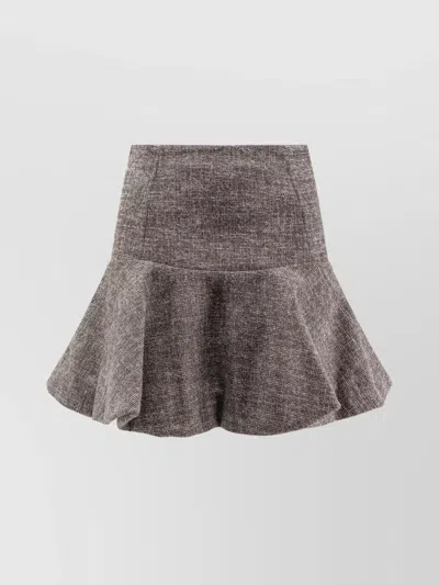 Pinko Hot Dogs Tweed Flannel Mini Skirt In Brown
