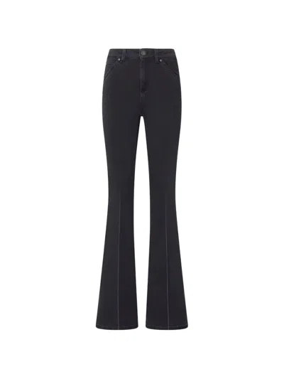 Pinko Flared Stretch Denim Jeans In Black
