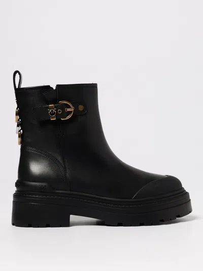 Pinko Flat Ankle Boots  Woman Color Black