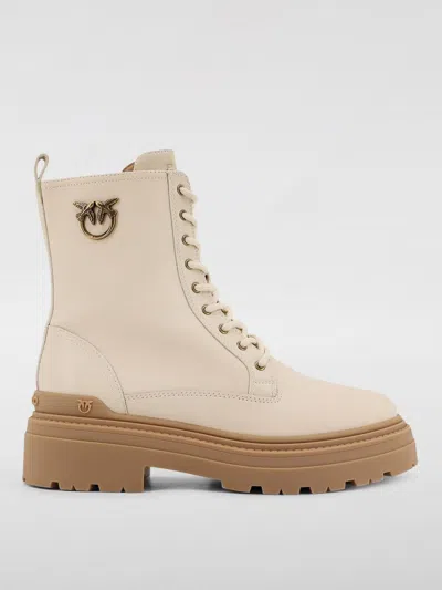 PINKO FLAT ANKLE BOOTS PINKO WOMAN COLOR CREAM,H26148078