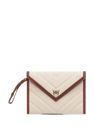 Pinko Flat Canvas Clutch Bag