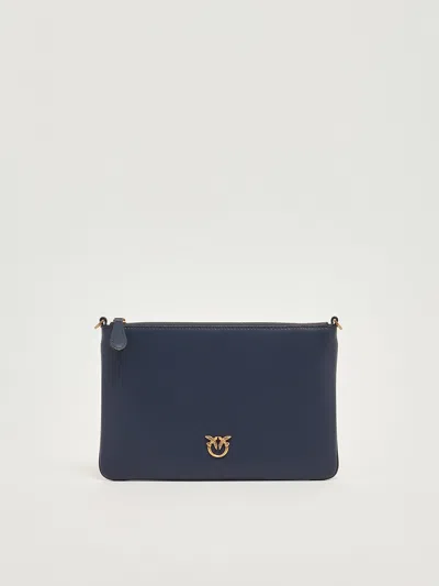 Pinko Flat Classic Clutch In Blue