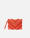Pinko Flat Clutch Bag In Fringed Chevron Raffia