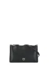 Pinko Mini Flat Horizontal Pochette With Gold-tone Hardware In Black