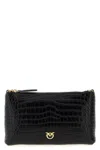 Pinko Flat Horizontal Crossbody Bags Black In Black