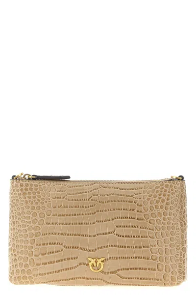 Pinko 'flat Horizontal' Mini Crossbody Bag In Sand