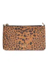 Pinko "flat Horizontal Mini" Pouch In Brown