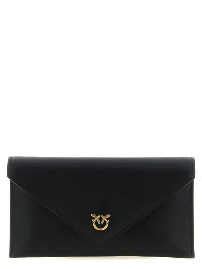 Pinko 'flat Mini' Wallet On Chain In Black