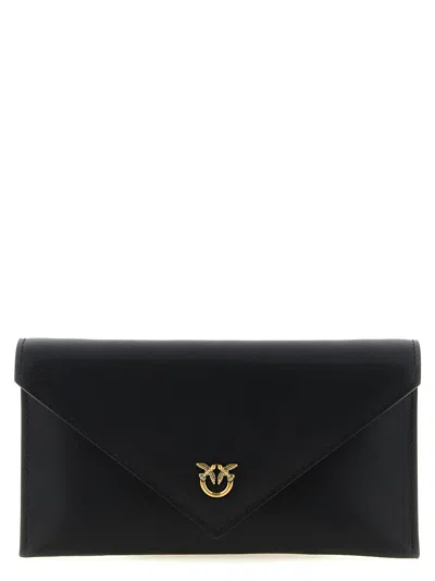 Pinko 'flat Mini' Wallet On Chain In Black