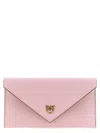 Pinko Flat Mini Wallet On Chain In Pink