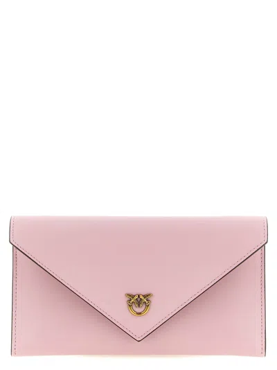 Pinko Flat Mini Wallet On Chain In Pink