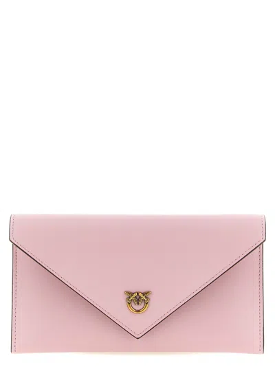 Pinko 'flat Mini' Wallet On Chain In Pink