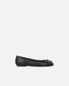 Pinko Flat Nappa Leather Ballet Flats With Love Birds Logo In Black