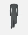 Pinko Flat Rib-knit Dress In Gray