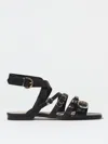 Pinko Ankle Strap Sandals With Branded Leather Insole In Black