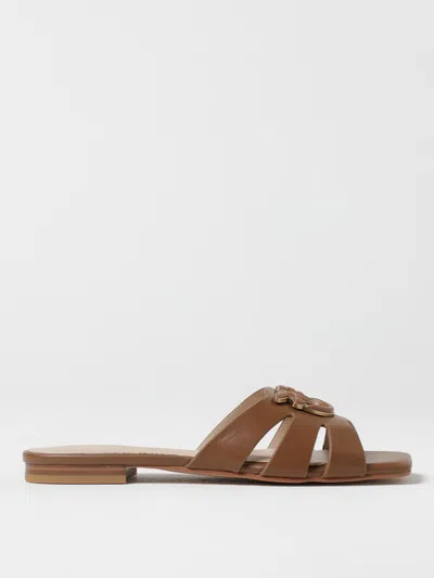 PINKO FLAT SANDALS PINKO WOMAN COLOR DARK,425504102