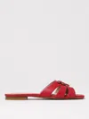 Pinko Nappa Leather Slip-ons With Bird Logo In Red