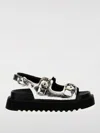 Pinko Open Toe Platform Sandals With Metallic Finish In Silver