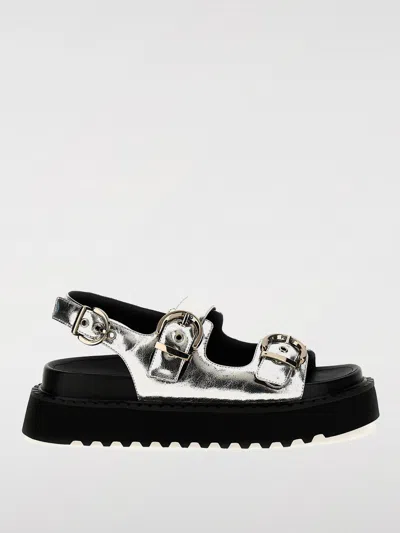 PINKO FLAT SANDALS PINKO WOMAN COLOR SILVER,G50324097