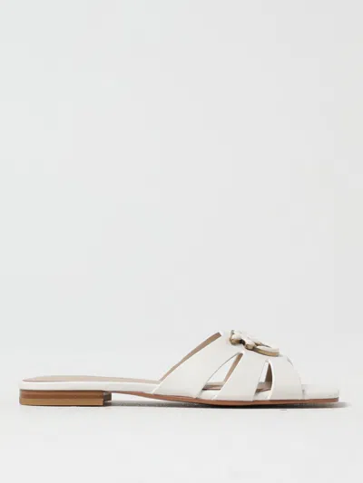 PINKO FLAT SANDALS PINKO WOMAN COLOR WHITE,425504001