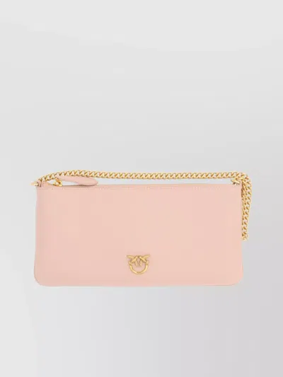 Pinko Flat Seta Vitello Chain Strap Set In Pink