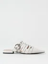 Pinko Pointed-toe Buckle Detailed Slip-on Slides In Milk