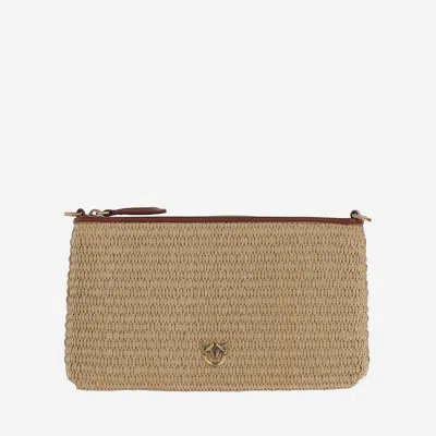 Pinko Flat Shoulder Bag Made Of Raffia