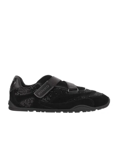 Pinko Flat-soled Sneakers In Black