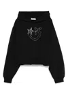 Pinko Fleece Hoodie In Black