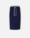 Pinko Jupe Crayon En Molleton Avec Bande Latérale In Blue/white