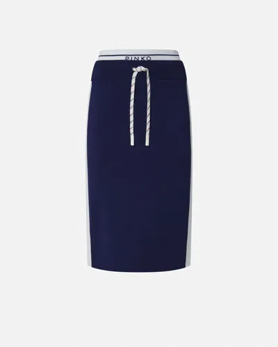 PINKO JUPE CRAYON EN MOLLETON AVEC BANDE LATÉRALE