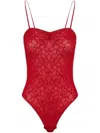 Pinko Bodysuit With Thin Lace Straps In Red