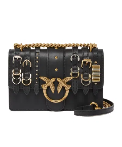 Pinko Flip Shoulder Bag In Black