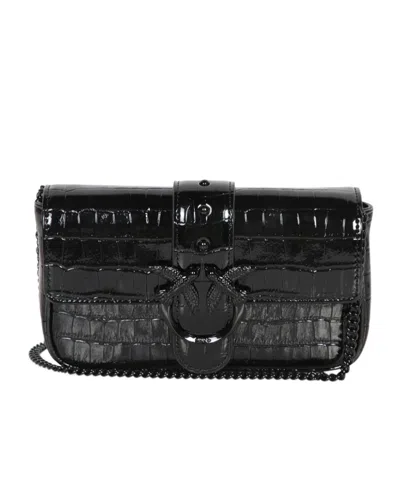 Pinko Flip Shoulder Bag In Black