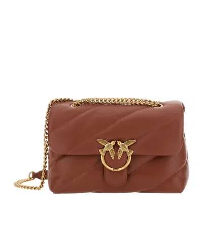 Pinko Flip Shoulder Bag In Brown
