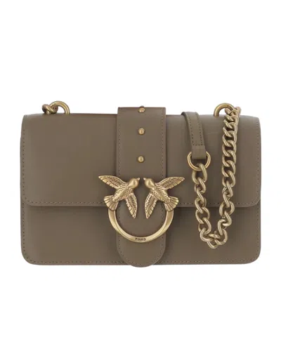 Pinko Flip Shoulder Bag In Brown
