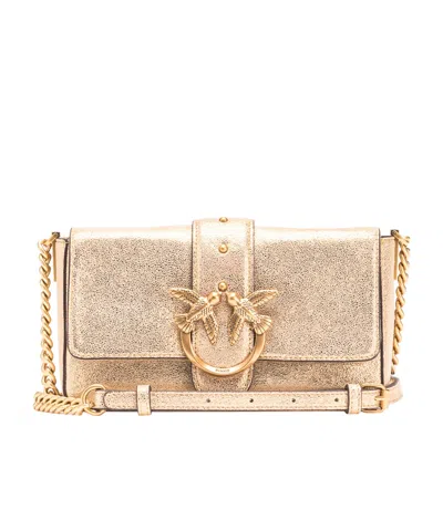 Pinko Flip Shoulder Bag In Nude