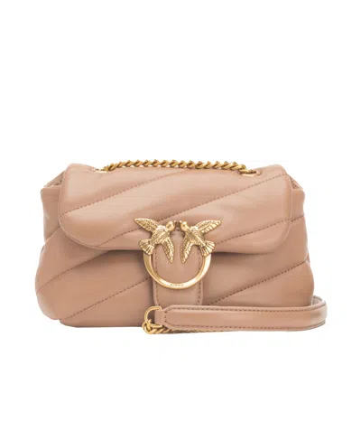 Pinko Flip Shoulder Bag In Nude