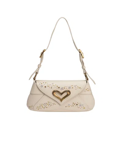 Pinko Flip Shoulder Bag In Nude