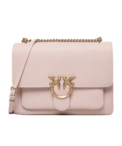 Pinko Flip Shoulder Bag In Cipria Antique Gold