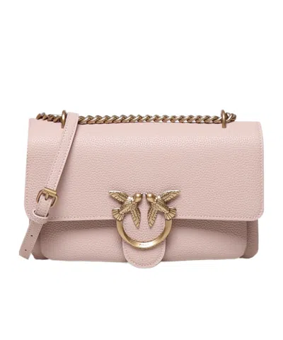 Pinko Flip Shoulder Bag In Pale Pink
