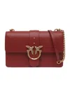 Pinko Mini Love Bag Slouchy Shoulder Bag In Leather With Two Straps In Red