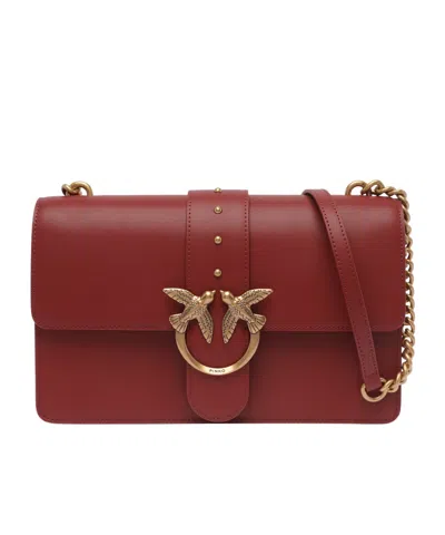 Pinko Flip Shoulder Bag In Maroon