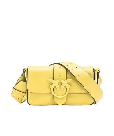 Pinko Flip Shoulder Bag In Yellow