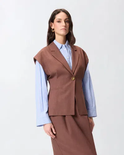 Pinko Floella Frisottino Jacket Ss26 In Brown