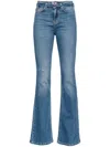 Pinko Flared Jeans In Vintage Comfort Denim In Blue