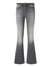 Pinko Embroidered Flare Jeans In Gray